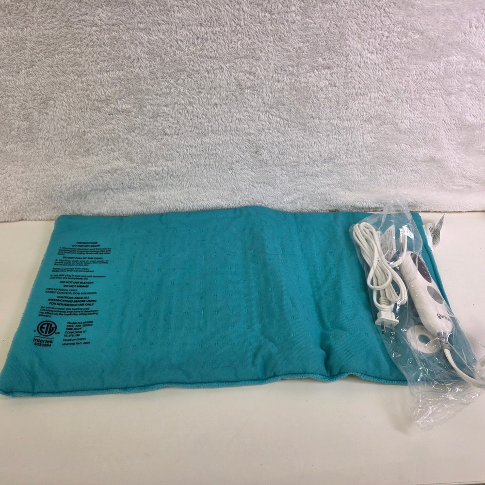 Geniani Electric Heating Pad Teal Blue XL 12x24 Soft Plush Heat NA-H1721B